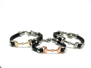 5mm leather chain small horse bit bracelets