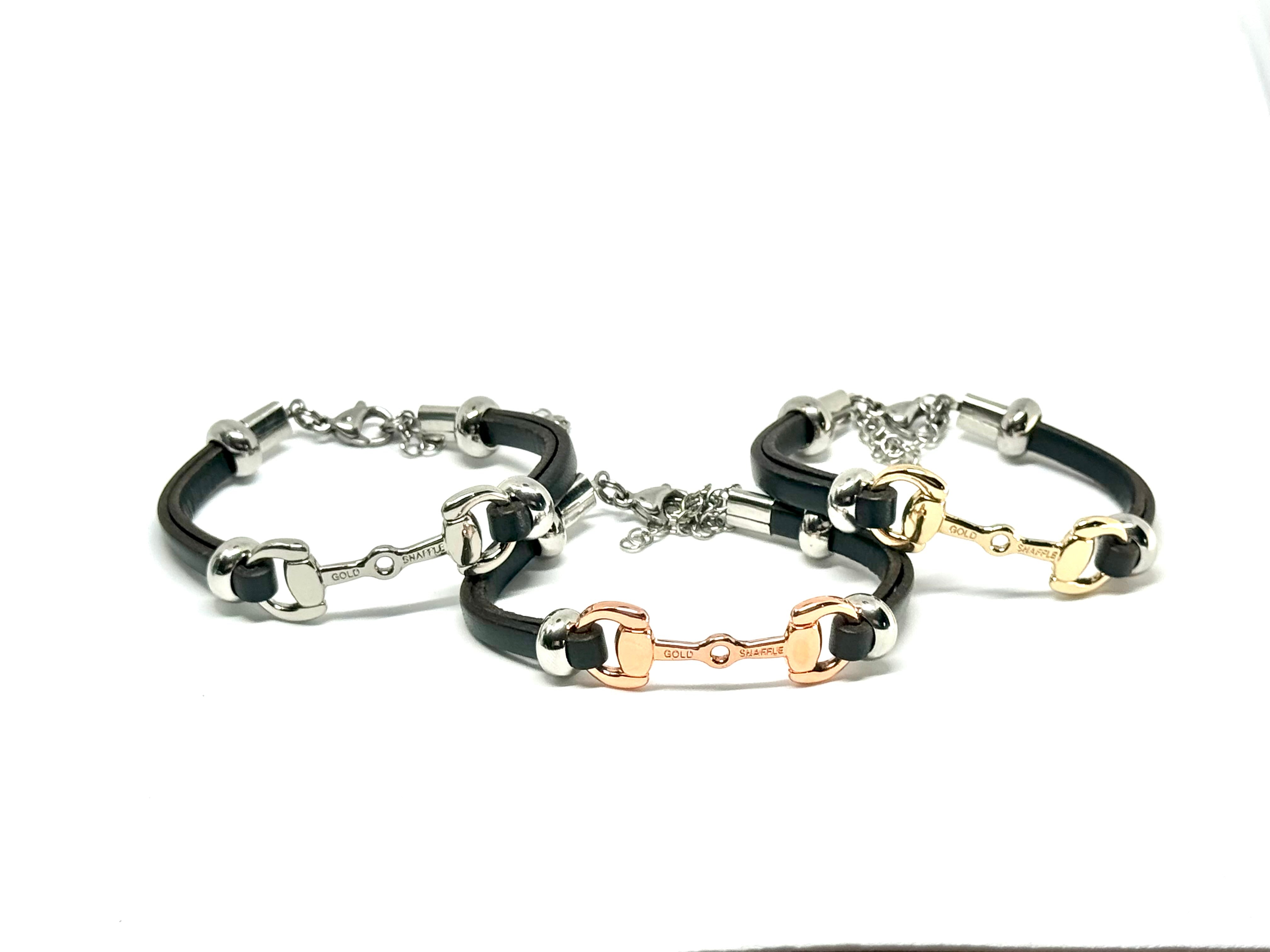 5mm leather chain small horse bit bracelets