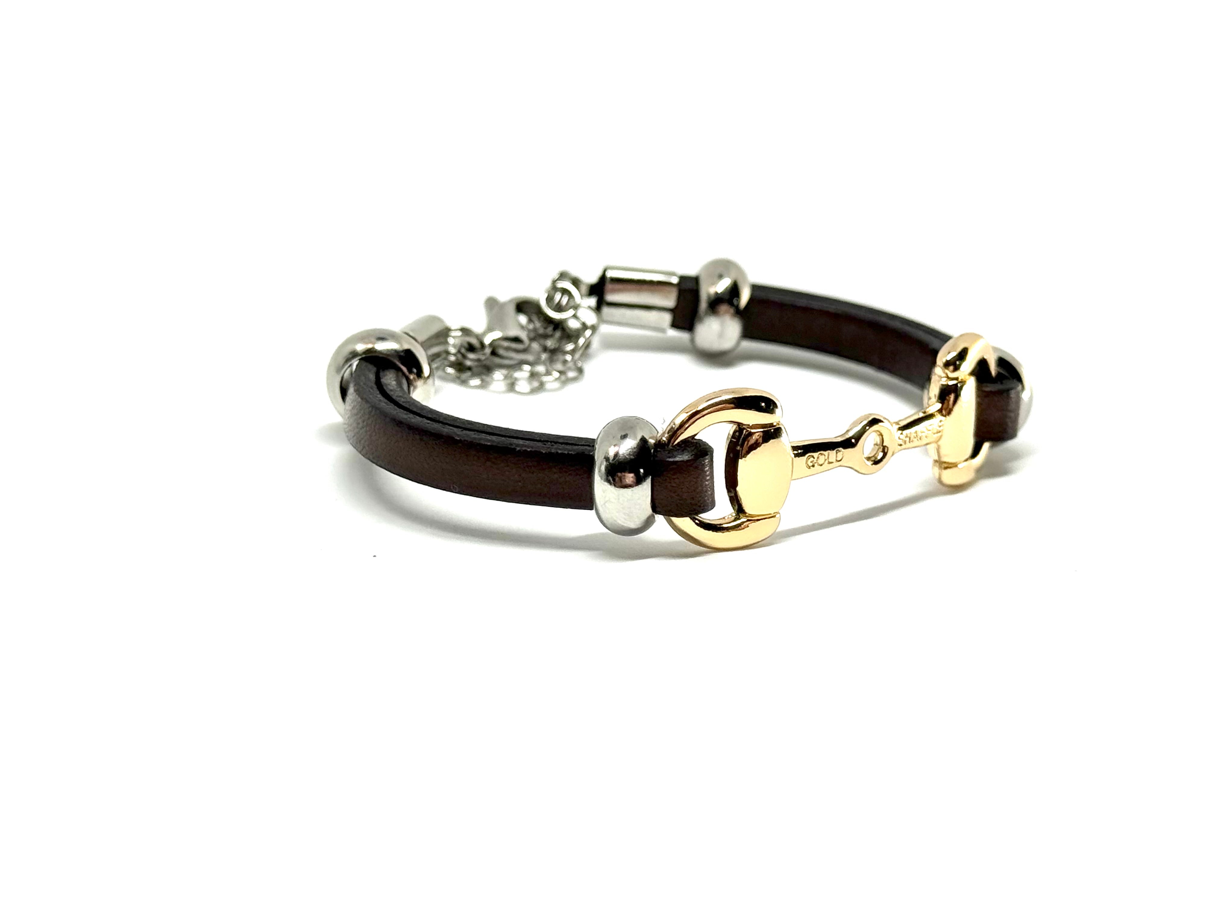 5mm leather chain small horse bit bracelets