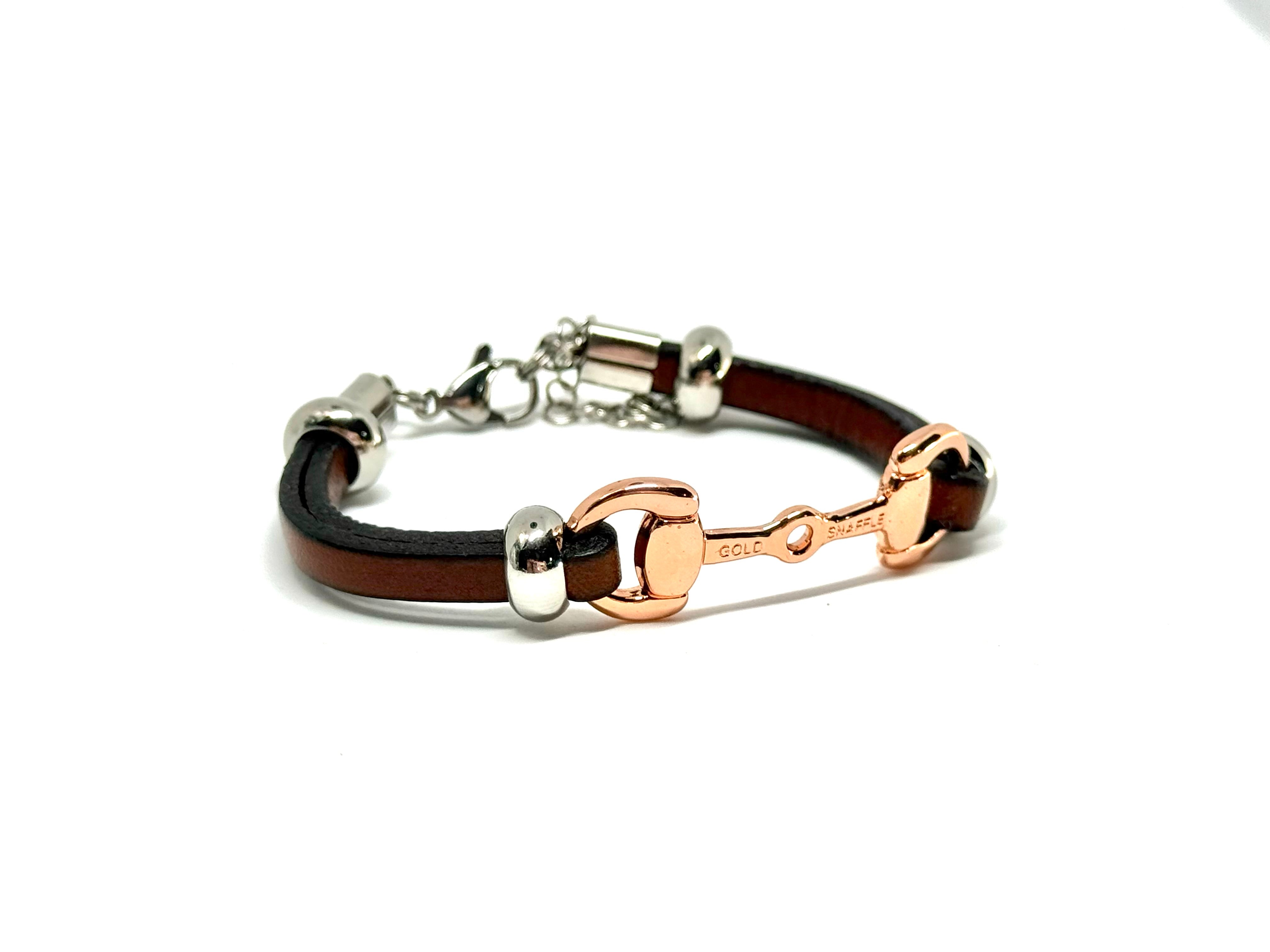 5mm leather chain small horse bit bracelets