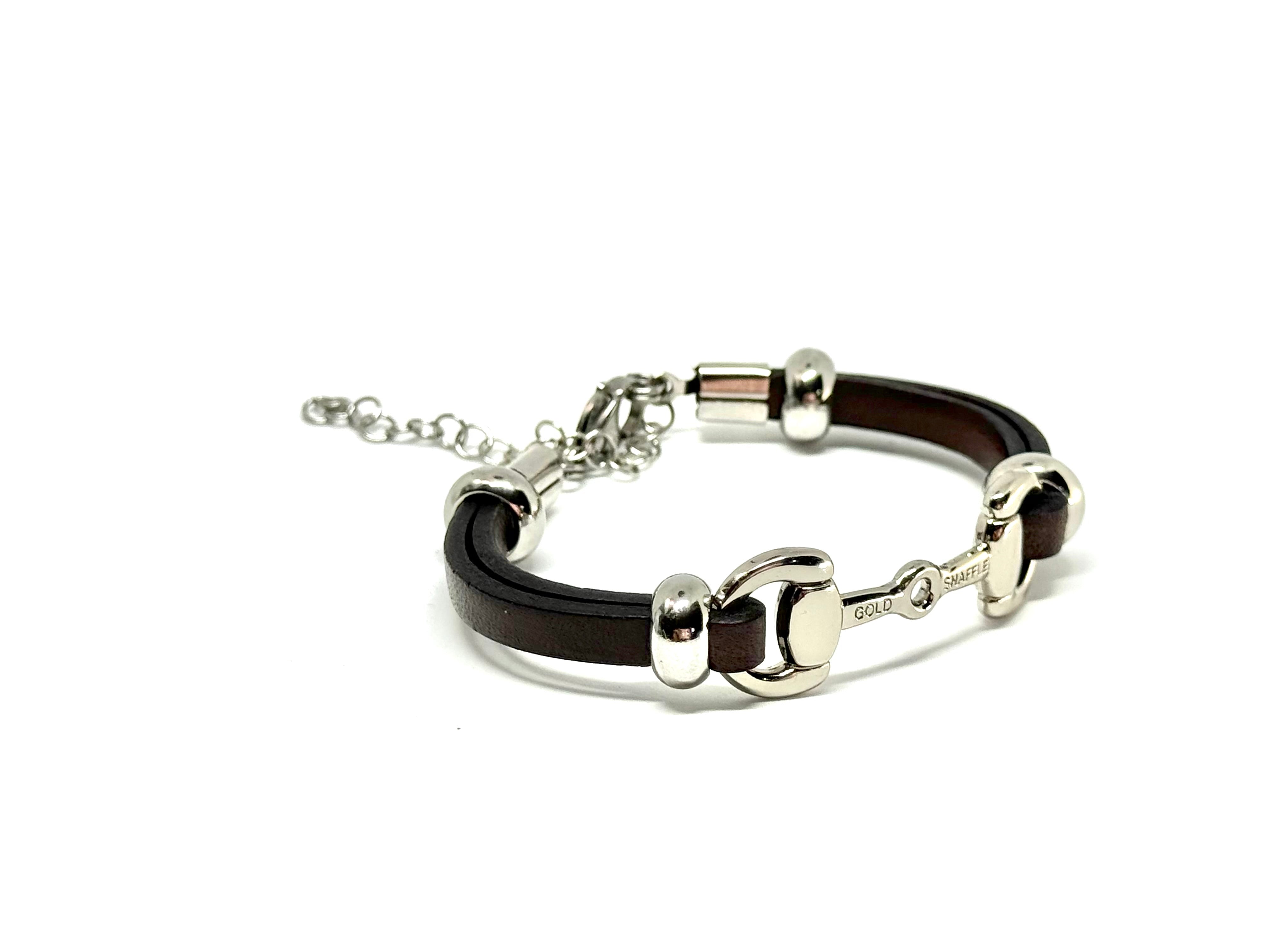 5mm leather chain small horse bit bracelets